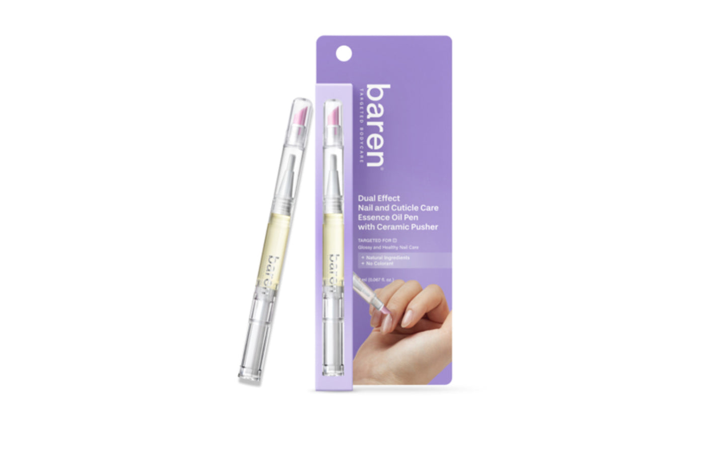 Stylo huileux double effet Baren pour ongles et cuticules 2 ml