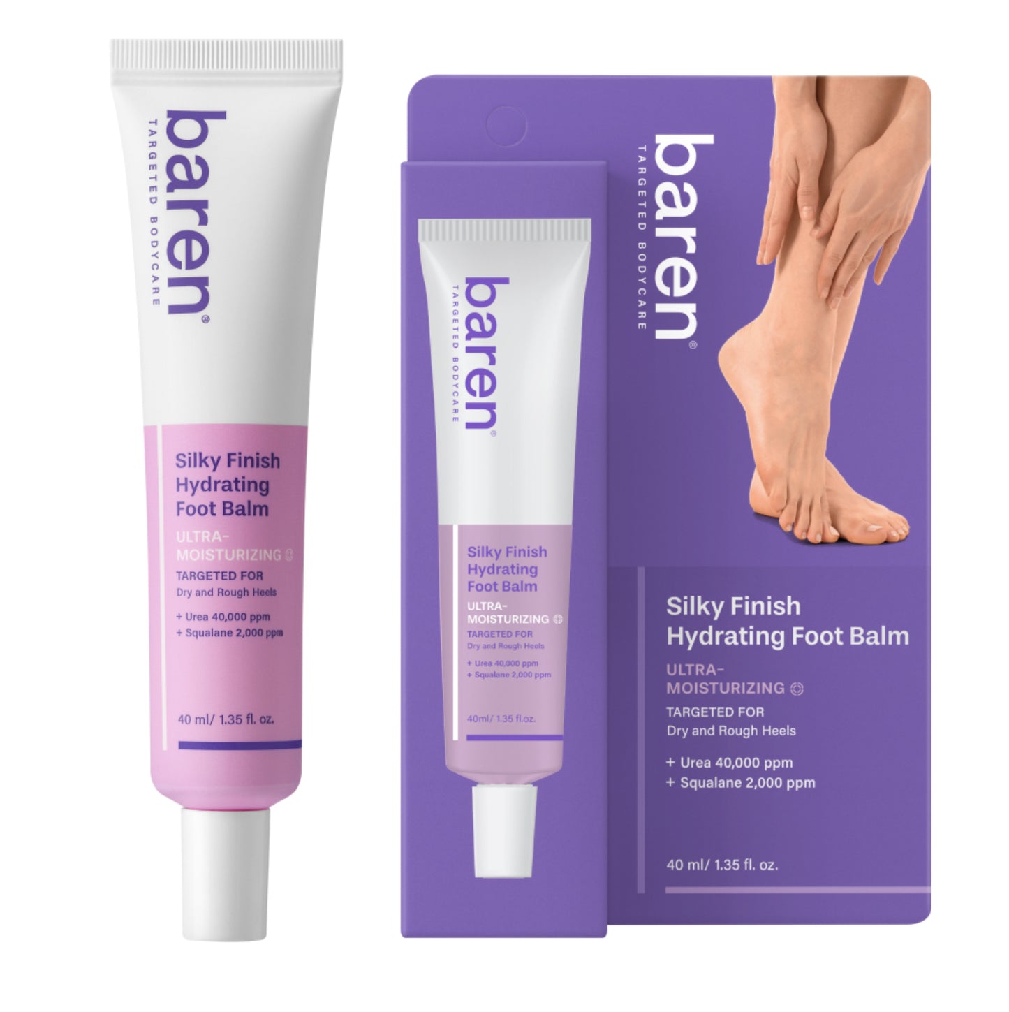 Baume hydratant pour les pieds Baren Silky Finish 40 ml