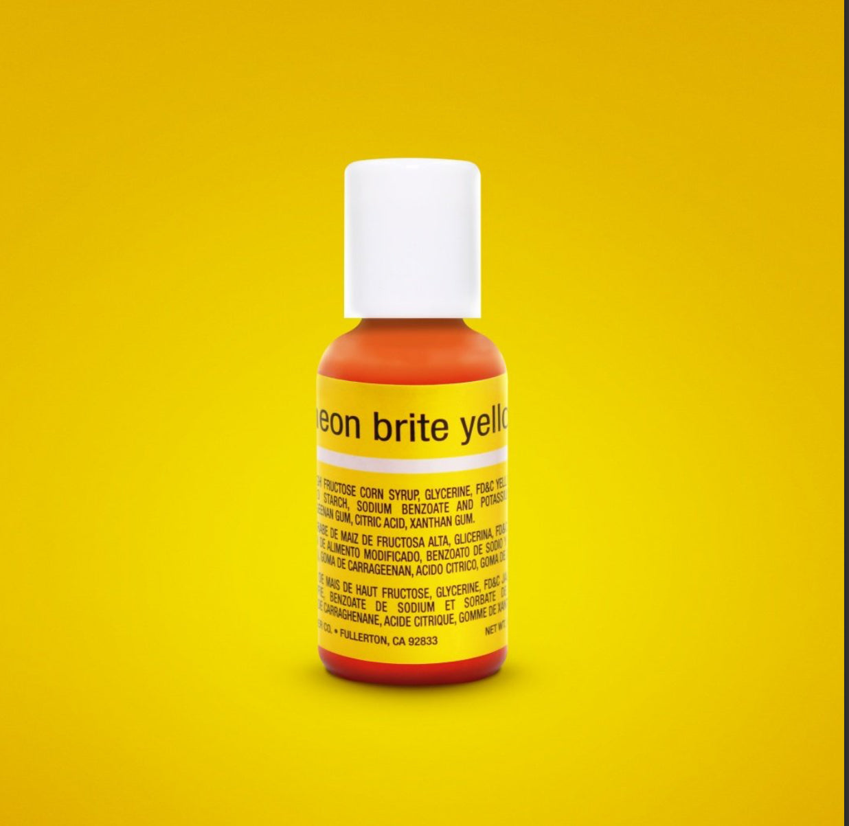 Chefmaster Liqua-Gel Color Néon Jaune Vif 20 ml